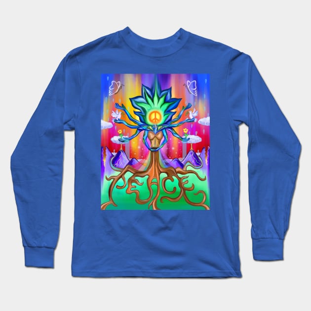 Mother Nature Craves Peace Long Sleeve T-Shirt by Art by Deborah Camp